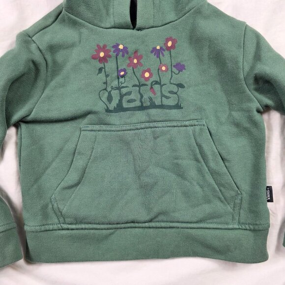 Vans Toddler Girls Hoodie Size 2T Green Floral Print Pullover Long Sleeve - Picture 4 of 4
